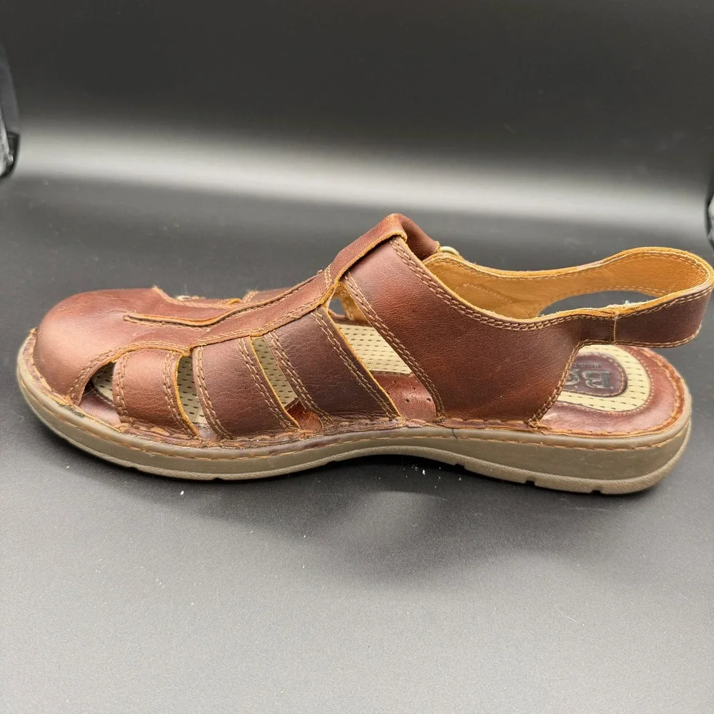 Born Mens Size 11M Brown Leather Fisherman Sandals